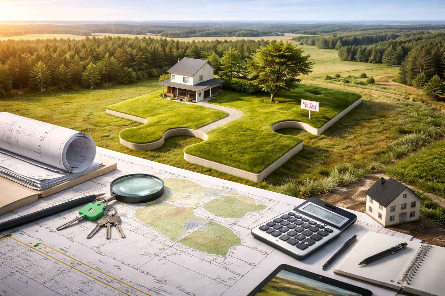 Оценка земельного участка с домом и анализом рыночной стоимости на карте и калькуляторе